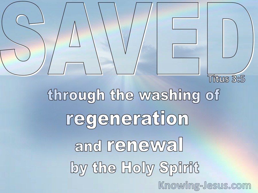 Titus 3:5 The Washing Of Regeneration And Renewal (blue)
